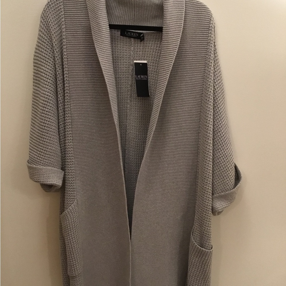 New with tags Ralph Lauren gray layering cardigan with half sleeve L/XL